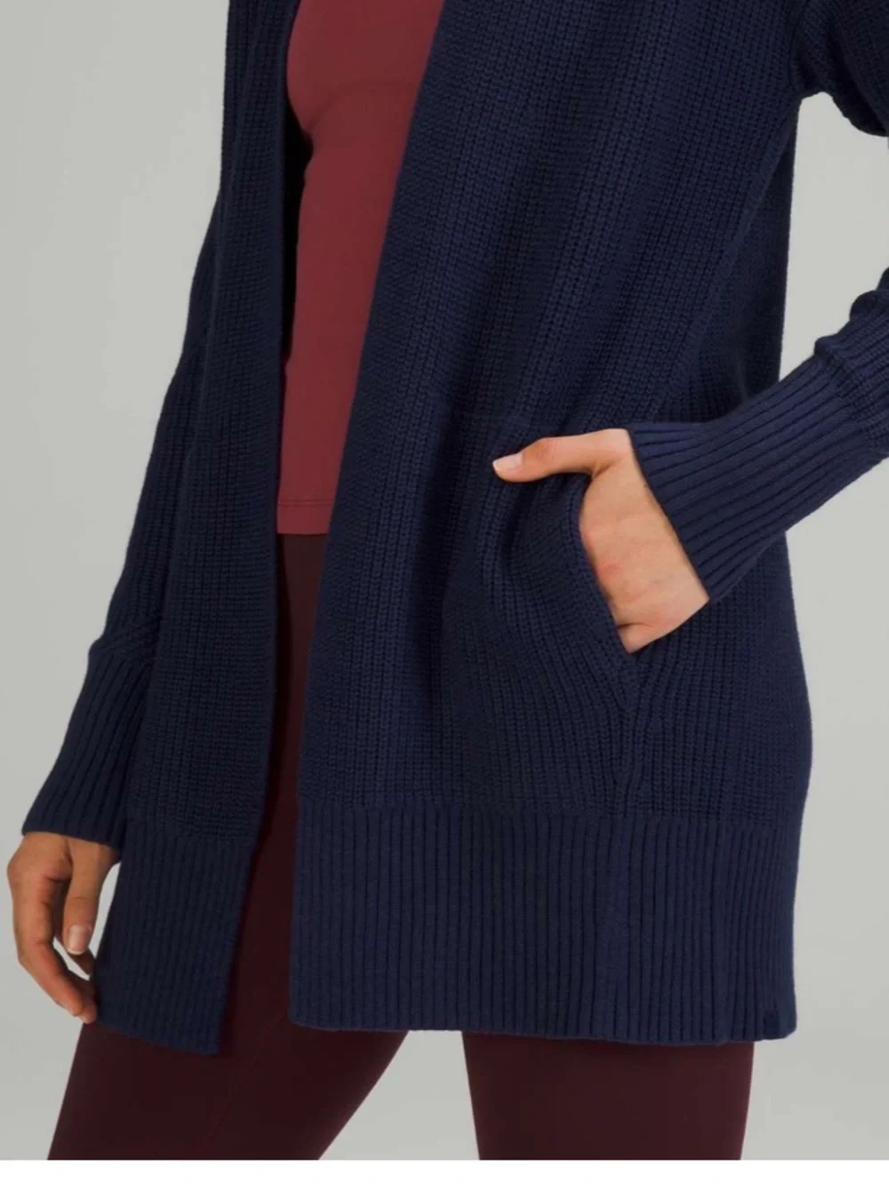 Lululemon Cashlu Sweater Wrap Night Sea Navy Blue Knit Loungewear